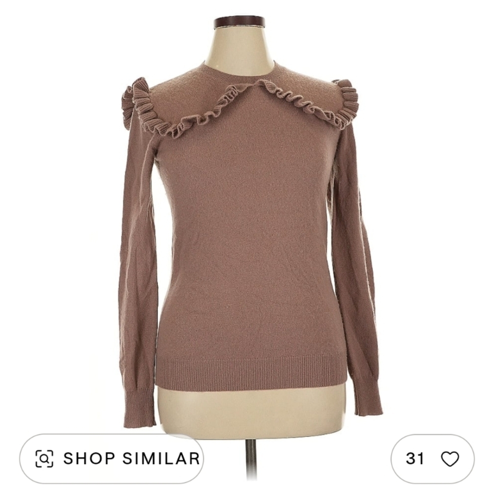 Ruffled Mauve Cashmere Sweater